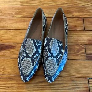Madewell snakeskin loafers, excellent condition.